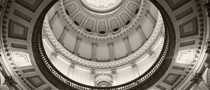 Denver Colorado - inside State Capitol Building. BW image.