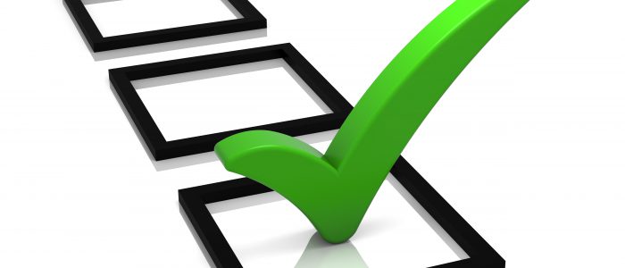 Check list with green check mark isolated on white. Part of a series.