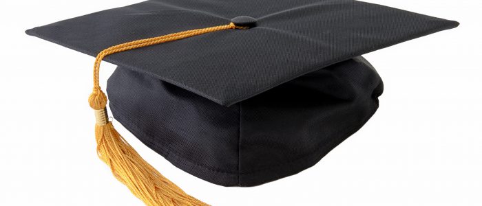 A graduation cap. Isolated on white background